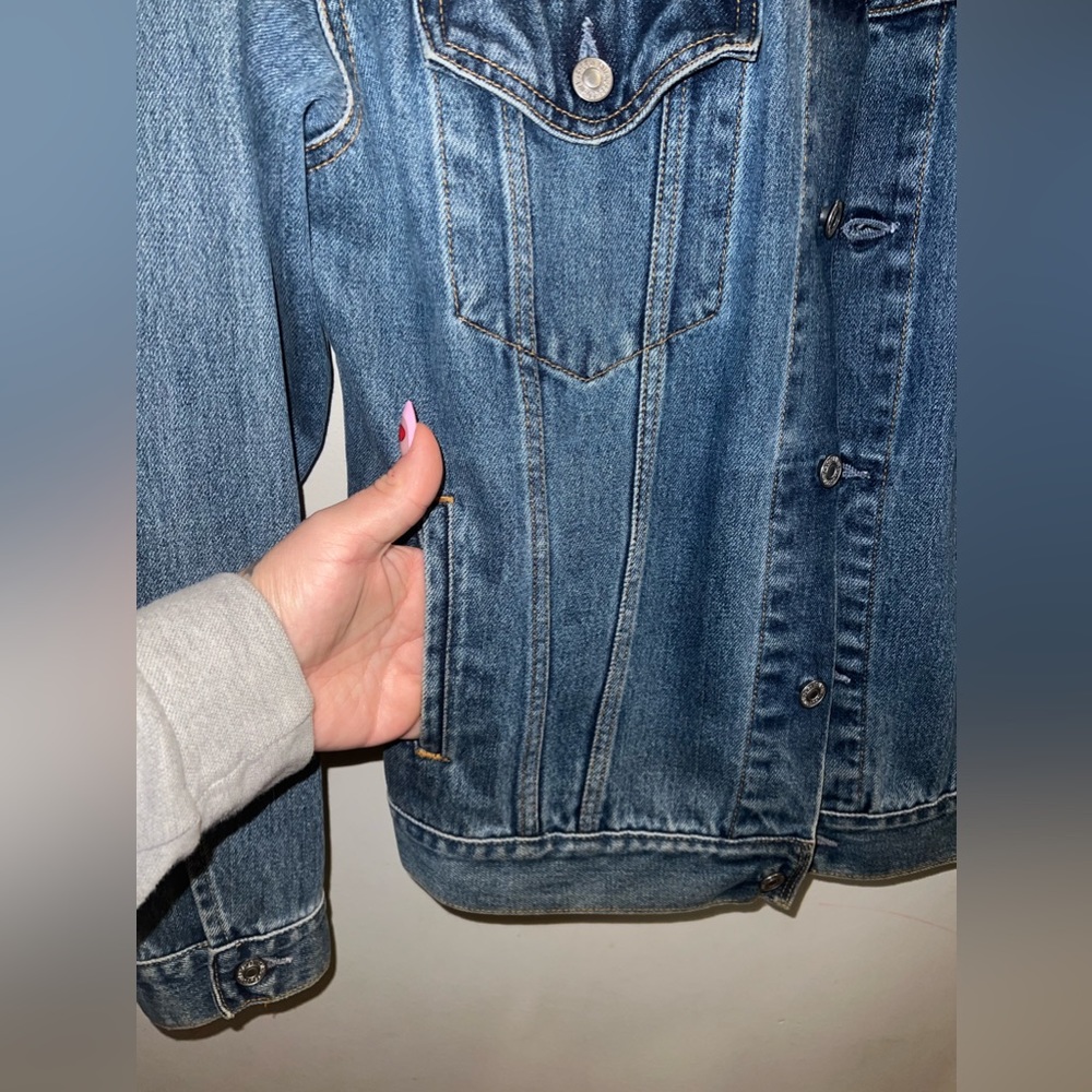 Levi Strauss Signature Standard Trucker  Jean Blue Denim Jacket Men's Size Lg. - Picture 6 of 11